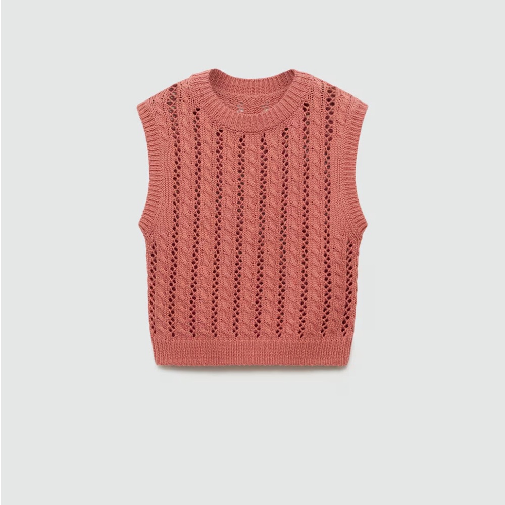 Mango Pink Knit Sleeveless Vest